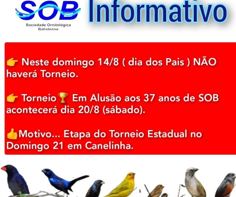 Torneios - COSB // Clube Ornitofílico de São Bento do Sul e Rio
